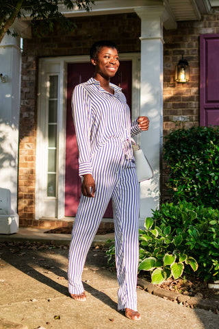 Kayla Striped Silk Set